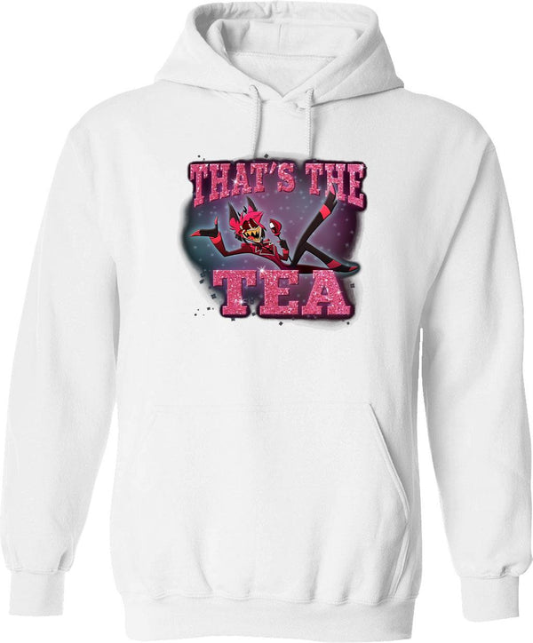 Popomu Alastor - That's The Tea - Hazbin Hotel Essential Graphic Pullover Hoodie - White
