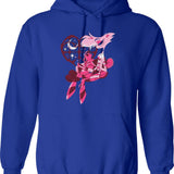 Popomu Angel Dust and Fat Nugget Valentines Night - Hazbin Hotel Essential Graphic Pullover Hoodie - Blue
