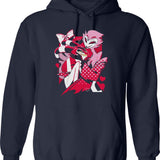 Popomu Blitzo x Stolas Helluva Boss Essential Graphic Pullover Hoodie - Navy