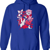Popomu Blitzo x Stolas Helluva Boss Essential Graphic Pullover Hoodie - Blue