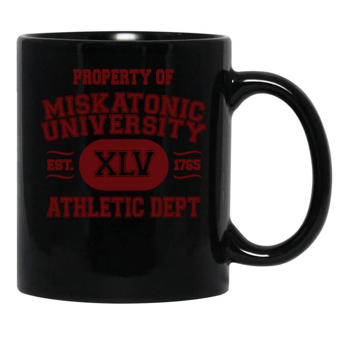 Property Of Miskatonic University Athletic Dept Black Coffee Mug, Gift Coffee Mug - Black