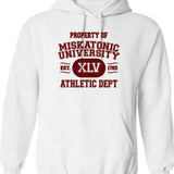 Property Of Miskatonic University Athletic Dept Graphic Pullover Hoodie - White