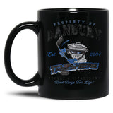 Property of Danbury Trashers Worn lts Baseball ¾ Sleeve Black Coffee Mug, Gift Coffee Mug