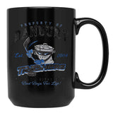 Property of Danbury Trashers Worn lts Baseball ¾ Sleeve Black Coffee Mug, Gift Coffee Mug
