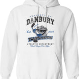 Property of Danbury Trashers Worn lts Baseball ¾ Sleeve T-Hoodie Graphic Pullover Hoodie - White