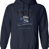 Property of Danbury Trashers Worn lts Baseball ¾ Sleeve T-Hoodie Graphic Pullover Hoodie - Navy