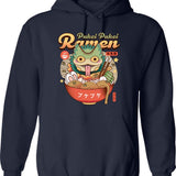 Pukei Pukei Ramen Vintage Graphic Pullover Hoodie - Navy