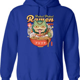 Pukei Pukei Ramen Vintage Graphic Pullover Hoodie - Blue