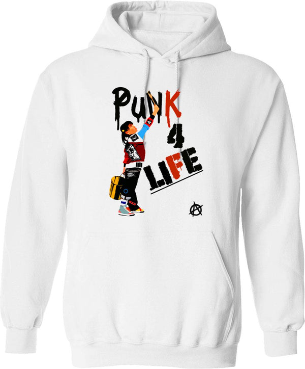 Punky Punk 4 Life Brewster Essential Graphic Pullover Hoodie - White
