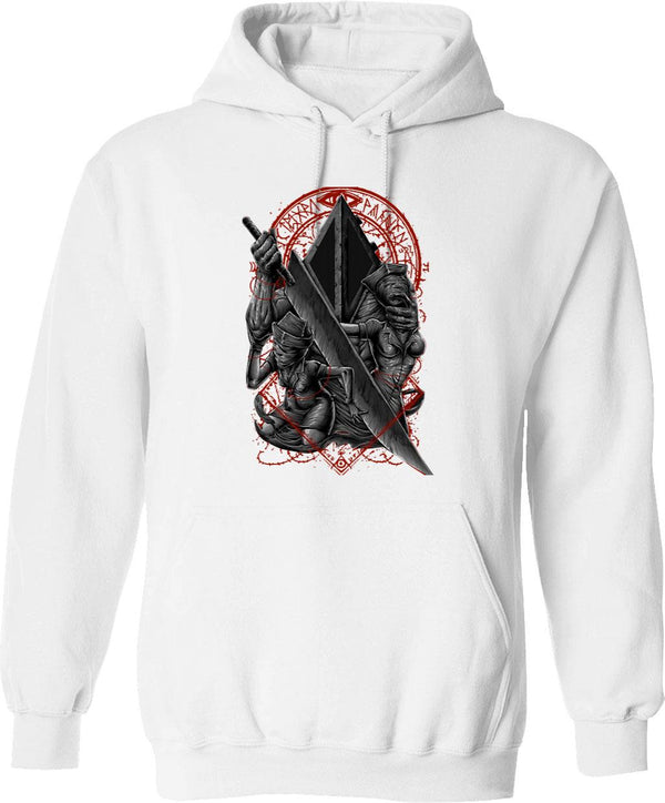 Pyramid Head Classic Graphic Pullover Hoodie - White