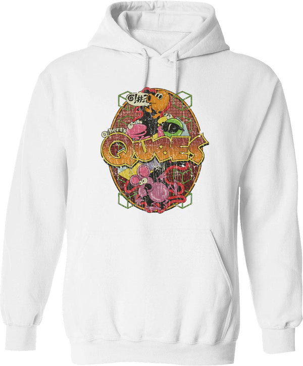 Qbert'S Qubes 1983 Graphic Pullover Hoodie - White