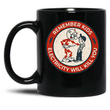 Reddy Kilowatt Electricity Will Kill You Vintage Black Coffee Mug, Gift Coffee Mug