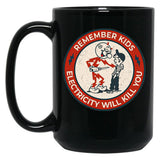 Reddy Kilowatt Electricity Will Kill You Vintage Black Coffee Mug, Gift Coffee Mug - Black