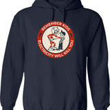 Reddy Kilowatt Electricity Will Kill You Vintage Graphic Pullover Hoodie - Navy