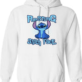 Resting Stitch Face Graphic Pullover Hoodie - White