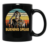 Retro Burning Art Spear Music Jamaican Singers Black Coffee Mug, Gift Coffee Mug - Black