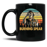 Retro Burning Art Spear Music Jamaican Singers Black Coffee Mug, Gift Coffee Mug