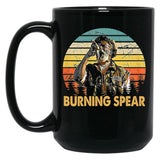 Retro Burning Art Spear Music Jamaican Singers Black Coffee Mug, Gift Coffee Mug - Black