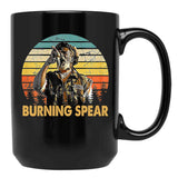 Retro Burning Art Spear Music Jamaican Singers Black Coffee Mug, Gift Coffee Mug