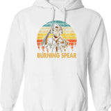 Retro Burning Art Spear Music Jamaican Singers Graphic Pullover Hoodie - White