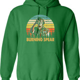 Retro Burning Art Spear Music Jamaican Singers Graphic Pullover Hoodie - Green