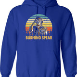 Retro Burning Art Spear Music Jamaican Singers Graphic Pullover Hoodie - Blue