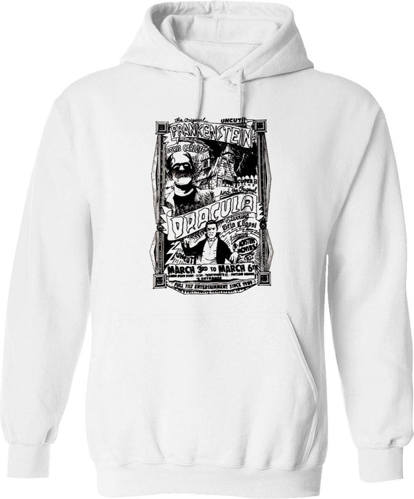 Retro Monsters Graphic Pullover Hoodie - White
