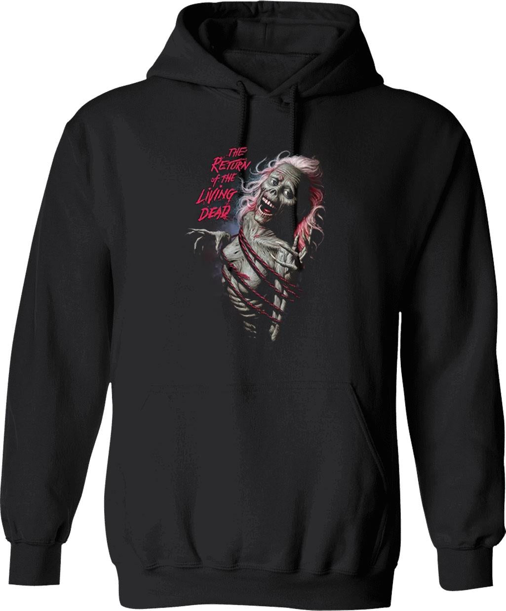 Return of The Living Dead Feel Myself Rotting Graphic Pullover Hoodie - Black