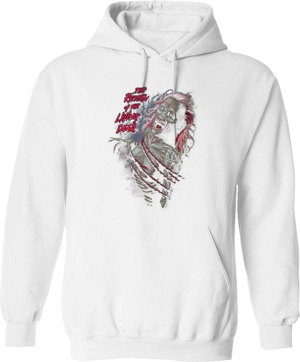 Return of The Living Dead Feel Myself Rotting Graphic Pullover Hoodie - White