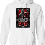 Riddick Furian Quote Graphic Pullover Hoodie - White