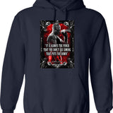 Riddick Furian Quote Graphic Pullover Hoodie - Navy