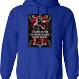 Riddick Furian Quote Graphic Pullover Hoodie - Blue
