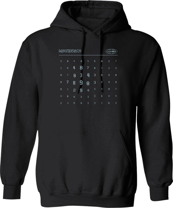 Scary Numbers Lumon Macrodata Refinement Severance TV Graphic Pullover Hoodie - Black