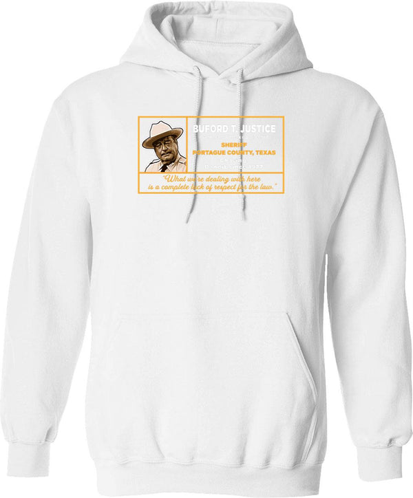 Sheriff Buford T Justice Graphic Pullover Hoodie - White