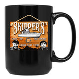 Skipper Gilligan'S Island Wooden Sign Black Coffee Mug, Gift Coffee Mug
