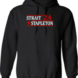 Stapleton Strait 24 Retro Vintage Country Cowboy Western Graphic Pullover Hoodie - Black