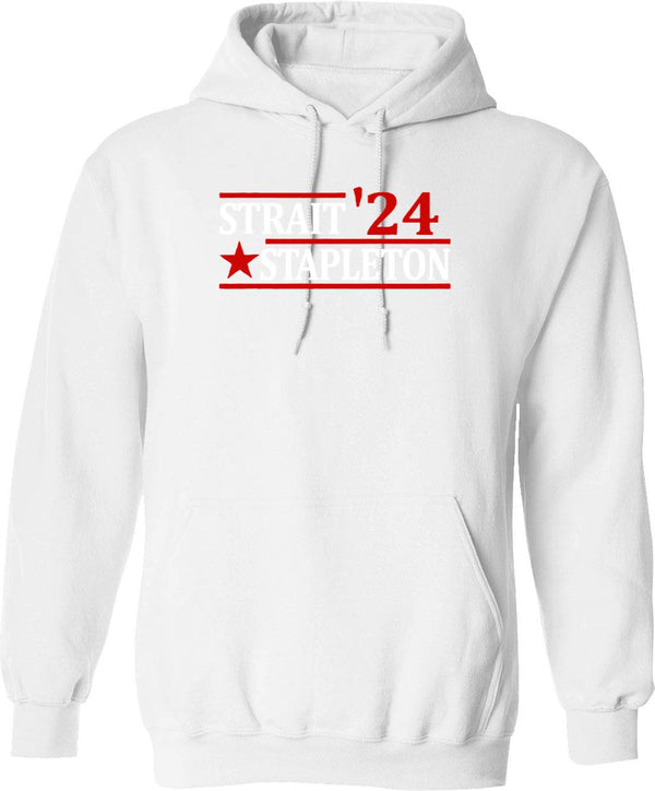 Stapleton Strait 24 Retro Vintage Country Cowboy Western Graphic Pullover Hoodie - White