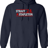 Stapleton Strait 24 Retro Vintage Country Cowboy Western Graphic Pullover Hoodie - Navy
