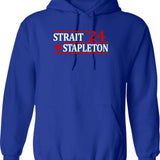 Stapleton Strait 24 Retro Vintage Country Cowboy Western Graphic Pullover Hoodie - Blue