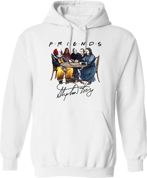 Stephen-King-Horror-Friends-Hoodie Essential Graphic Pullover Hoodie - White