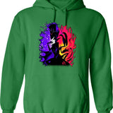Stolas and Blitzo Inner Desires - Helluva Boss Photographic Print Graphic Pullover Hoodie - Green