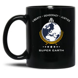 Super Earth Diving Into Hell For Liberty Black Coffee Mug, Gift Coffee Mug