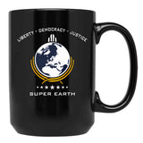 Super Earth Diving Into Hell For Liberty Black Coffee Mug, Gift Coffee Mug