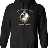 Super Earth Diving Into Hell For Liberty Graphic Pullover Hoodie - Black