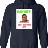 Sweet What Does Mine Say - Dude Wheres My Car Quote Graphic Pullover Hoodie - Navy
