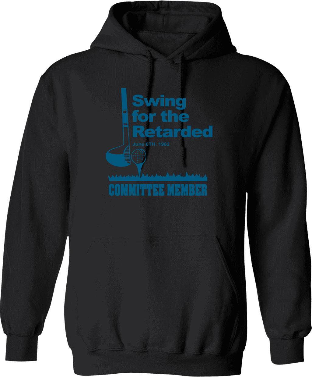 Swing for The Retarded June 6th 1982 Committee Graphic Pullover Hoodie - Black