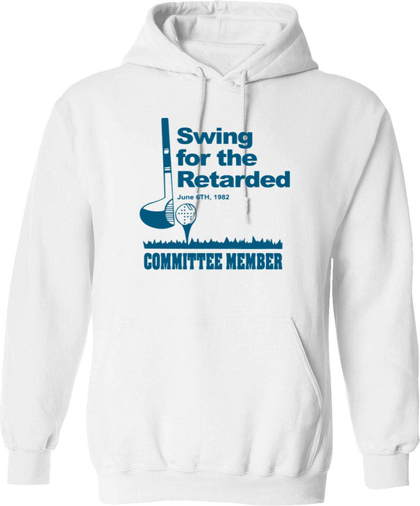 Swing for The Retarded June 6th 1982 Committee Graphic Pullover Hoodie - White