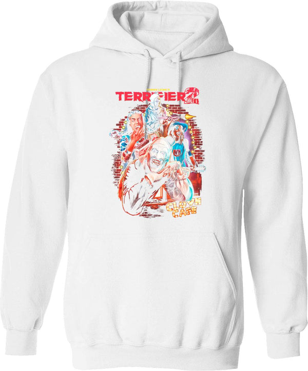 Terrifier 2 Clown Cafe 6 Graphic Pullover Hoodie - White
