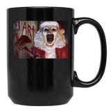 Terrifier 3 Art The Christmas Clown 688 Black Coffee Mug, Gift Coffee Mug