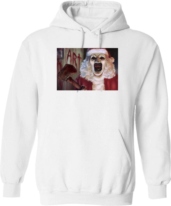 Terrifier 3 Art The Christmas Clown 688 Graphic Pullover Hoodie - White
